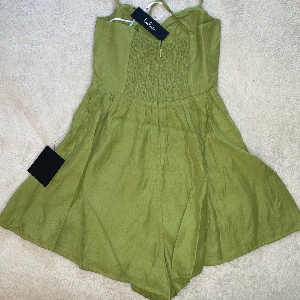 Lulu’s Strolling Portofino Light Green Sleeveless Romper - Picture 4 of 10